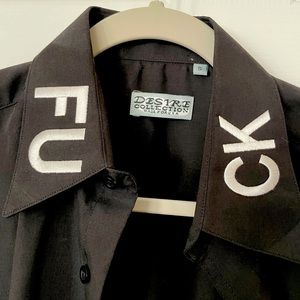 F U C K Black Button Up